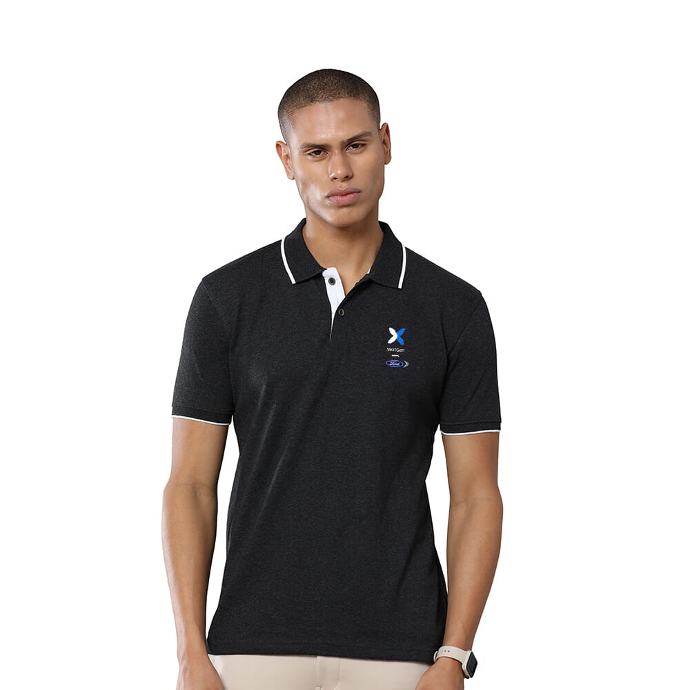 Greys&Blues Jacq Polo T-Shirt-Grey Melange with White NG